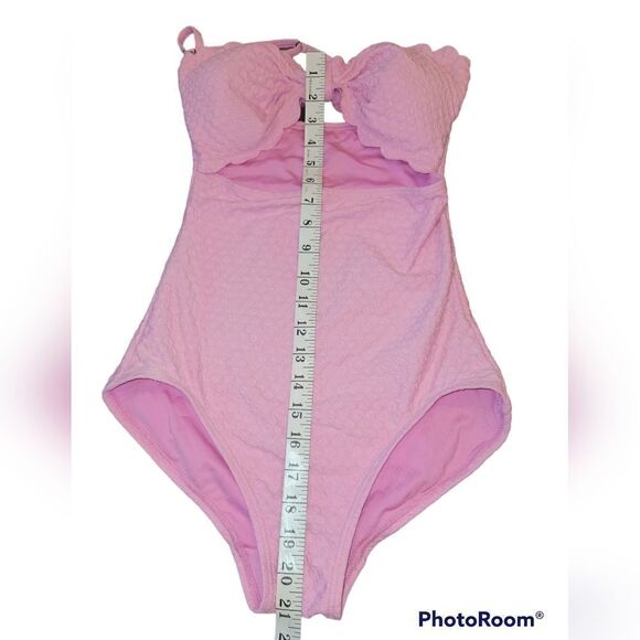 Kate Spade Marina Piccola Textured One Piece Swimsuit Bathing Suit Pink S - Picture 11 of 15